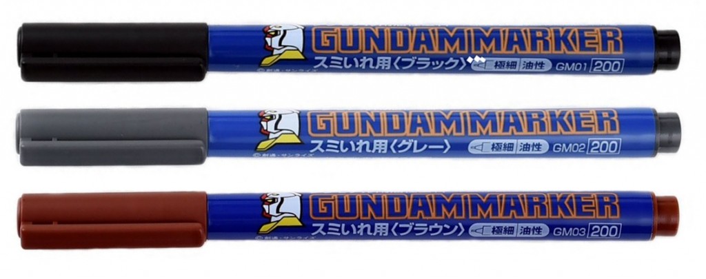 3 màu phổ biến của bút kẻ lằn chìm Gunpla Gundam Markers