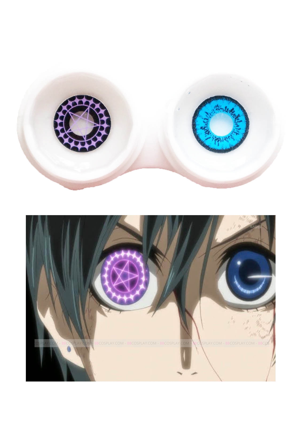 Anime Tear Purple Colored Contacts | Perfect Anime Cosplay | Prescription –  UNIQSO