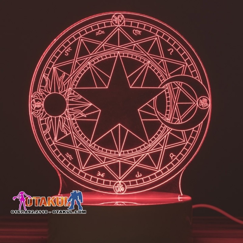 Đèn ngủ LED Anime Sakura vòng tròn ma thuật đỏ
