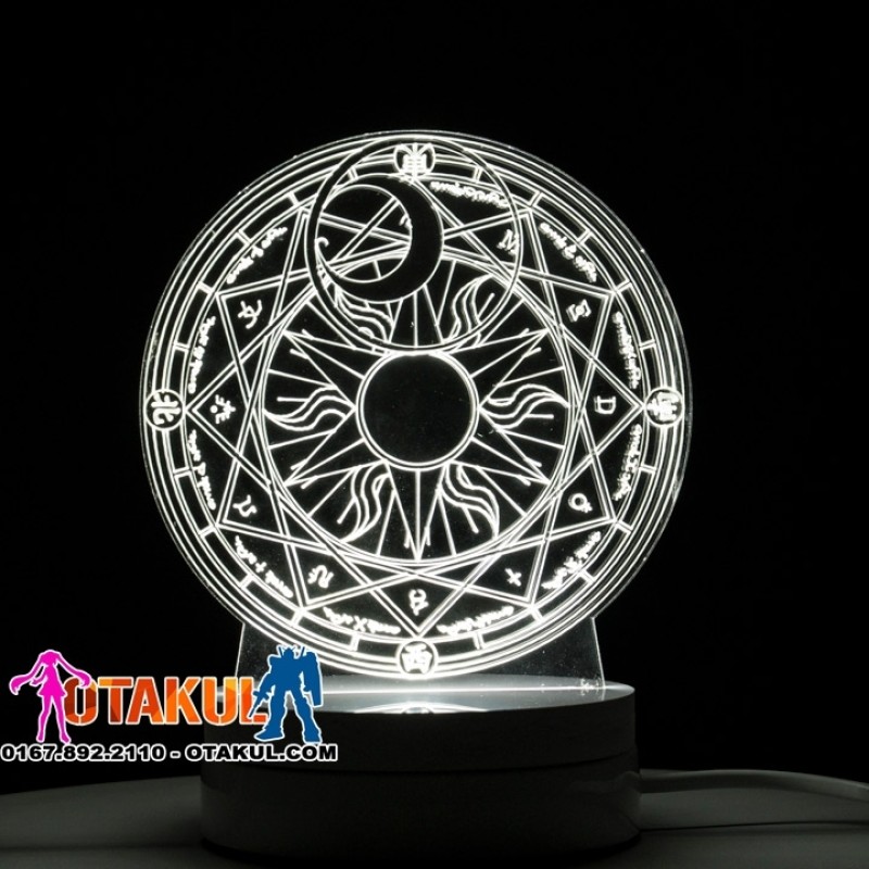 Đèn ngủ LED Anime Sakura vòng tròn ma thuật trắng