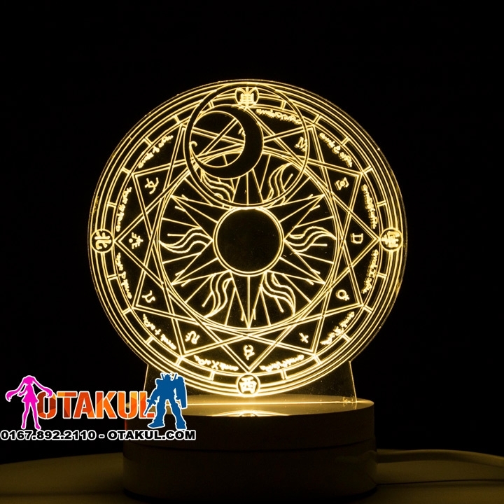 Đèn ngủ LED Anime Sakura vòng tròn ma thuật vàng