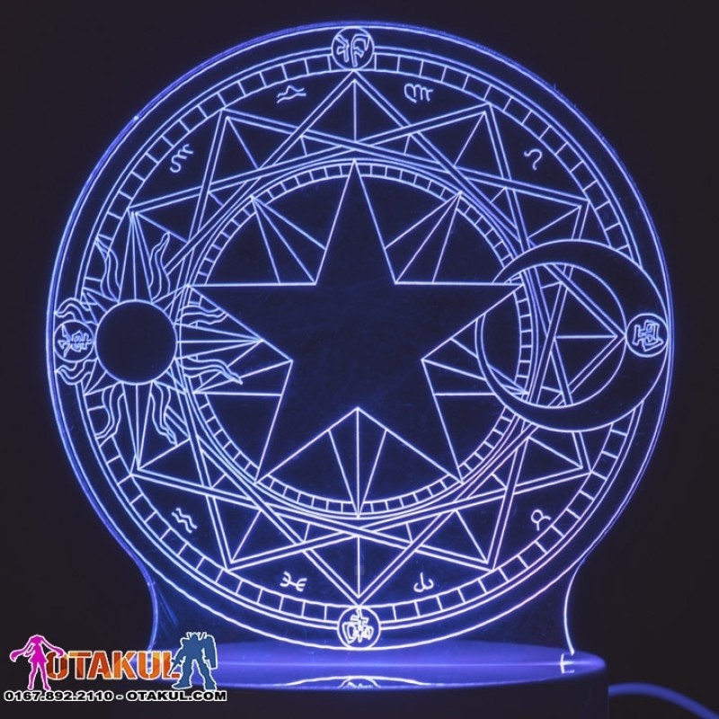 Đèn ngủ LED Anime Sakura vòng tròn ma thuật xanh
